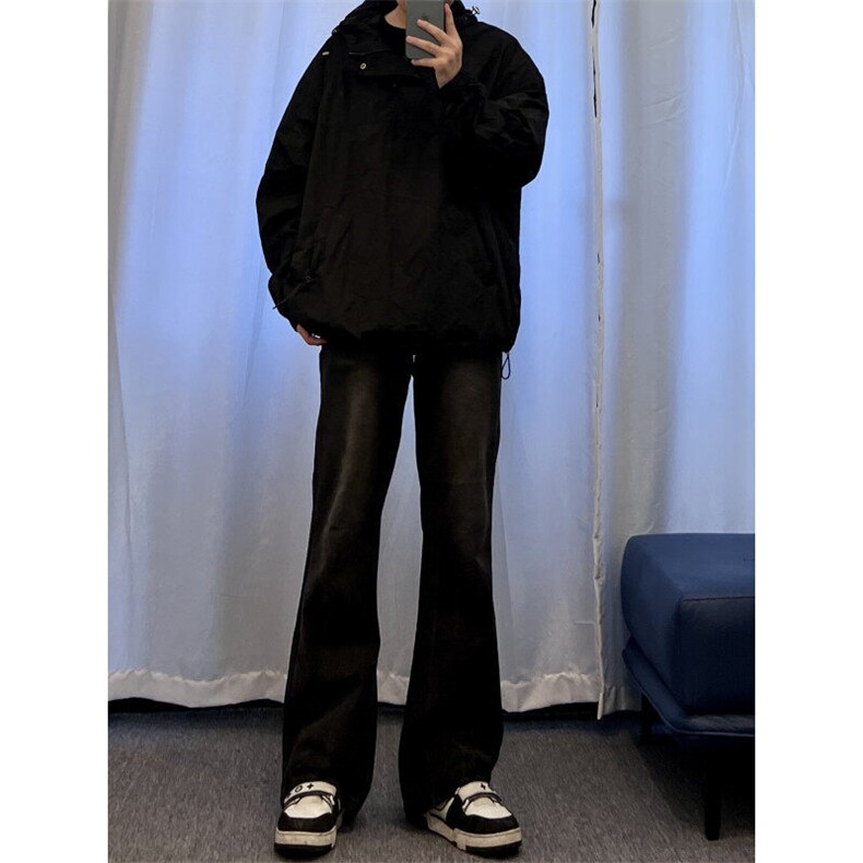 美式hiphop牛仔裤修身直筒微喇叭裤加绒-P65,男装牛仔裤,星座310A-4