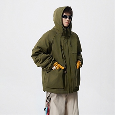 现货5W件冬季三防美式boxy解构连帽雪山冲锋衣棉衣男女棉服厚外套，男装夹克，电商A443