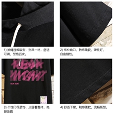 连帽短袖t恤男大码胖子带帽五分袖中袖砖墙挂拍LD54321-P45，男装T恤，电商A040A