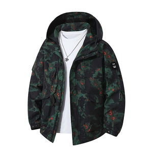 春秋户外冲锋衣男女同款防风防水连帽工装外套登山服夹克2481-P75图片