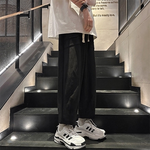 裤子男士夏季薄款潮牌宽松透气哈伦九分裤直筒运动休闲裤图片