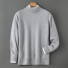 2025年秋季青春流行半高领长袖时尚百搭男士羊绒衫，男装羊绒套衫，飞艺羊绒