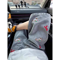 复古小众刺绣牛仔短裤男夏季水洗宽松休闲情侣阔腿七分裤N1632，男装牛仔裤，星座1116A（原606A-3）