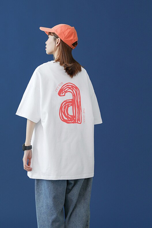 C210-T516-P25夏季宽松男士情侣上衣短袖纯棉圆领T恤，男装T恤，电商C409