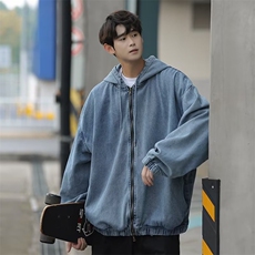 日系cityboy深色牛仔夹克男秋季新款宽松休上衣工装外套男YJ09，男装夹克，星座1116A-1（原606A）