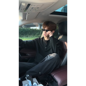 亨利领德绒打底衫长袖复古纯色高级感宽松上衣男款T3692-特价P20