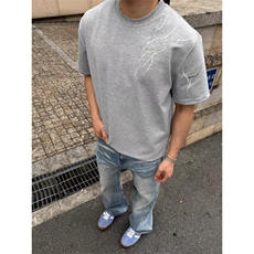 2026夏季宽松百搭潮流设计感短袖T恤纯棉310A-4-T103-特批30，男装T恤，星座310A-4