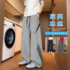 2026夏季新款凉感拼接条纹宽松休闲裤男K6760-特P35建议零售价88图片