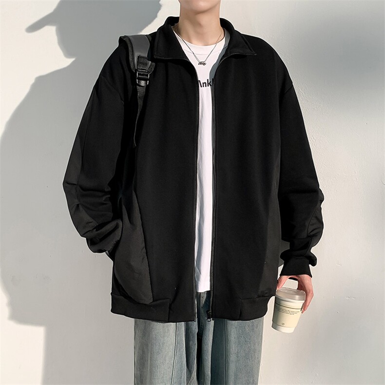 秋季现货开衫卫衣男立领宽松男针织男夹克DSA157B-W6490-特P55,男装夹克,电商A157B