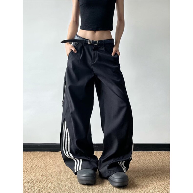条纹拼接休闲西裤女2025新款cleanfit高街宽松百搭裤子KX91,男装西裤,星座1116A（原606A-3）