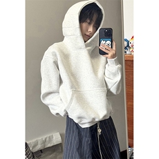 抖音得物高品质二开秋冬美式高街重磅结构辑明线连帽卫衣外套W75，男装卫衣，电商A486-1