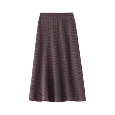 时尚高腰人字纹半身裙显瘦百搭A字裙优雅气质长裙，女装半身裙，宏杨羊绒