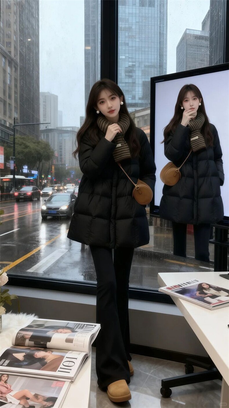 现货防风袖小个子羽绒服女2025冬季新款加厚感保暖白鸭绒中长款,女装羽绒服,依恋蒂丝