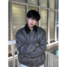 A455-P108复古麂皮绒棒球棉服夹克棉服棉衣外套男女同款领子可拆，男装夹克，星座911