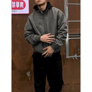 26春装新款美拉德立领飞行夹克boxy廓形休闲百搭外套上衣开衫外套图片