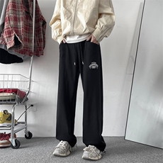 春秋美式运动裤卫裤男宽松直筒休闲裤束脚裤D321-BK30P40，男装休闲裤，电商D321