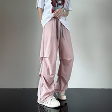 美式褶皱裤子男夏季速干运动降落伞兵裤直筒宽松休闲裤AK411-P38，男装休闲裤，星座1008