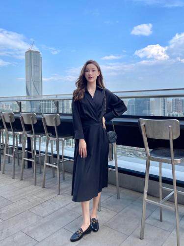 【东方名裳】秋季新款时尚简约风格连衣裙，女装连衣裙，东方名裳