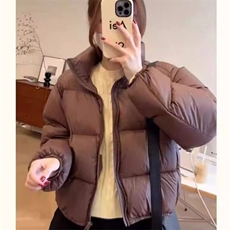 黑色立领短款羽绒棉服女冬季大码韩系高级百搭加厚面包服外套，男装棉衣，星座506A