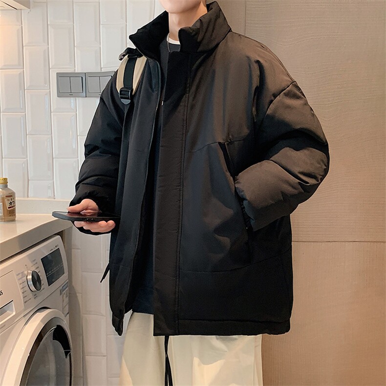 现货美式高街休闲夹克冬季立领纯色三防户外工装加厚棉服外套,男装夹克,电商A486