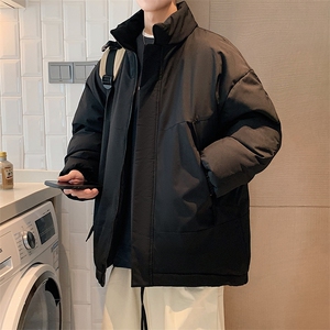 现货美式高街休闲夹克冬季立领纯色三防户外工装加厚棉服外套图片