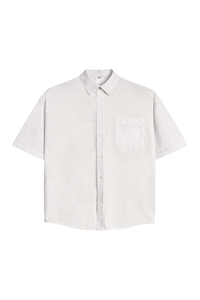 美式工装衬衫短袖夏季宽松纯棉脏染衬衣男 A436-0628-P4569图片