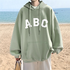 ！秋季重磅宽松大码港风ABC英文印花连帽卫衣LW53-特p35，男装卫衣，星座508（原C305）