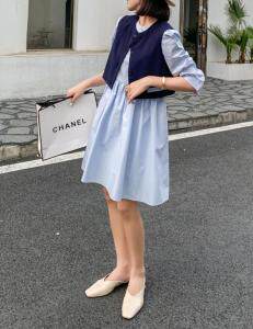 2021年秋款两件套连衣裙,女装连衣裙,炫女孩