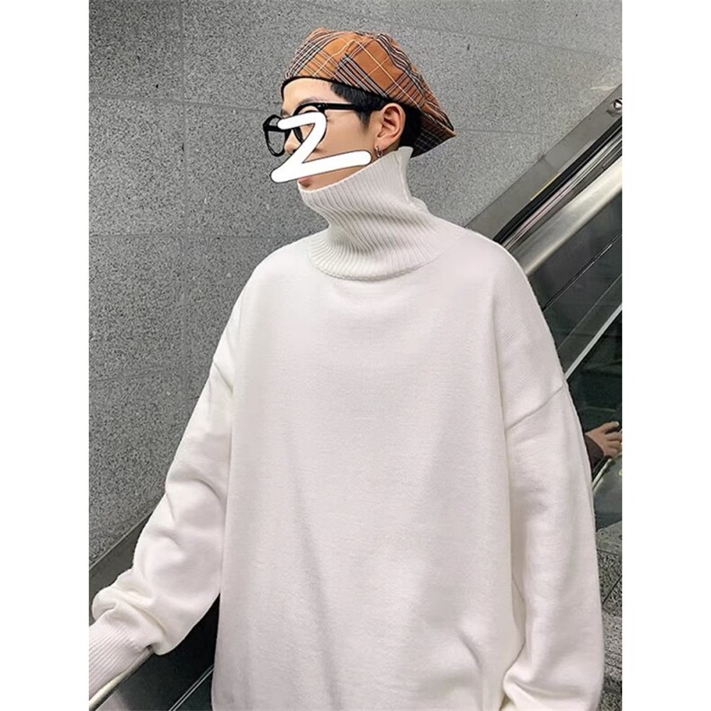 003鹿毛绒高领纯色毛衣图片