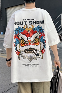 重磅潮港风短袖青少年学生百搭休闲潮流宽松T恤纯DX211 P45图片