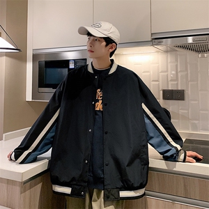 小牛津上衣夹克宽松落肩拼色棒球服外套XZ214-8 JK701-P65图片