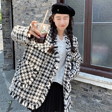 【现货！】2025春秋新款格子气质小香风外套117P135K188，女装短外套，2C037