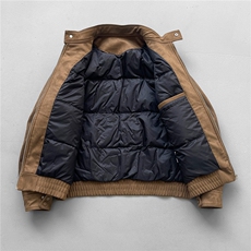 2025冬季新款复古鹿皮绒宽松休闲保暖立领夹克羽绒服599，男装夹克，电商A234