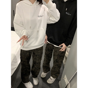 抖音得物供货可提供视频春装重磅美式宽松连帽卫衣DL3003,蓝色西装裤怎样搭配图片
