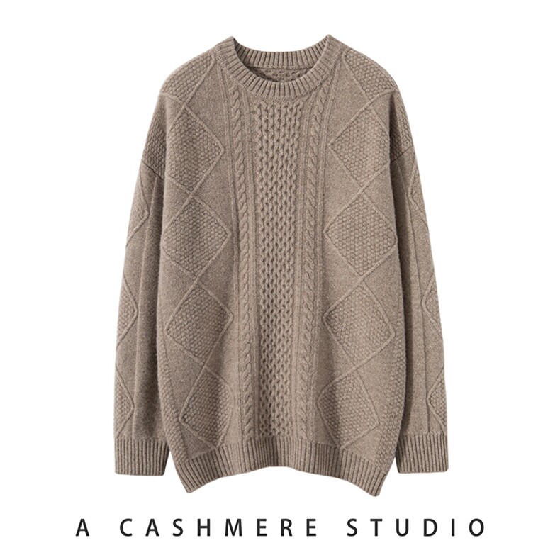 2025年秋季套头圆领长袖男士加厚，男装羊毛衫，伊绒腾羊绒