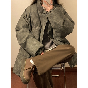 中性PU皮复古做旧金属设计棉衣男MY77102P130控198