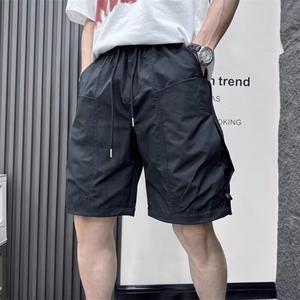 夏季大口袋短裤男百搭宽松多口袋工装五分裤机能风户外速干沙滩裤图片