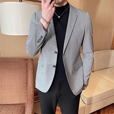 2021春新款西装男士小格子西装西服西外套818-，男装西服，电商D225