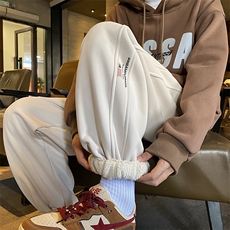 加绒加厚休闲运动卫裤男美式针织束脚裤715-6-BX11P55（控78），男装休闲裤，星座715-6