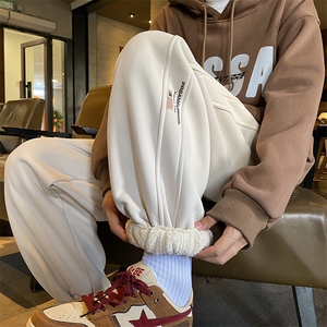 加绒加厚休闲运动卫裤男美式针织束脚裤715-6-BX11P55（控78）图片