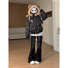 1506-981/M78691/P99卡通熊耳朵毛领连帽棉服外套男女暖和面包服，男装棉衣，星座1506-1