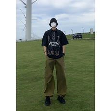B221美式ins街头hiphop宽松工装休闲裤子LK23122-P65控88，男装休闲裤，电商B221