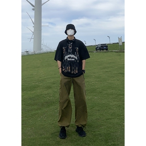 B221 美式ins街头hiphop宽松工装休闲裤子 LK23122-P65 控88图片