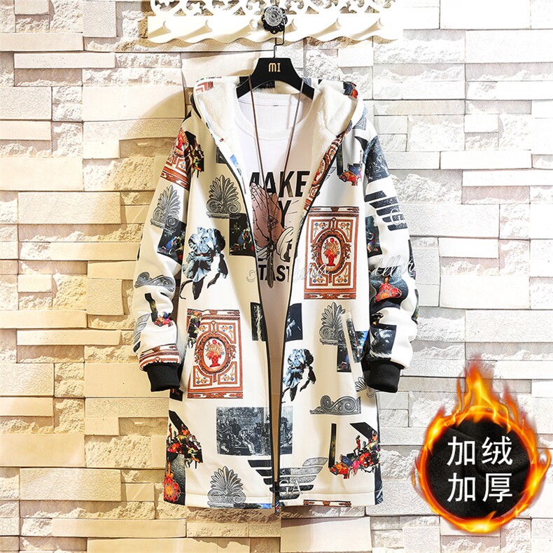 砖墙秋冬大码男士大衣加绒加厚青少年中长款外套风衣男F903-P85,男装风衣,电商A441