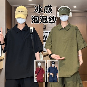 量大优供视频夏款polo衫短袖t恤男CP76-特p25,米色高领长款针织衫搭配图片