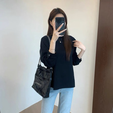 显白树莓红薄款空气感T恤极简宽松纯色长袖，女装T恤，湘姗