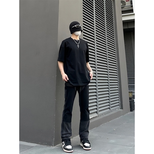 B221 美式ins高街小众暗黑做旧修身小脚牛仔裤 LK22078-P65 控88图片