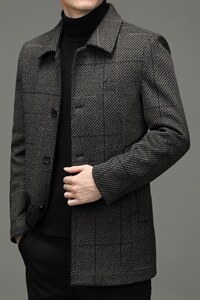 2023冬毛呢羊毛爸爸装上衣休闲中年男翻领毛呢上衣YYN106166-P220图片
