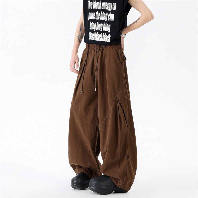 宽松直筒褶皱休闲裤男长裤KD672-P70图片