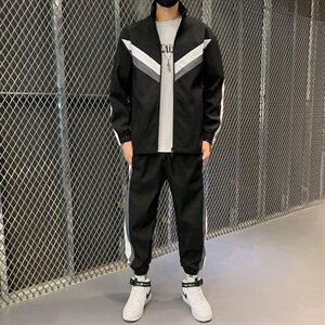 2021春秋季新款男士休闲运动套装立领两件套青少年外套D01图片
